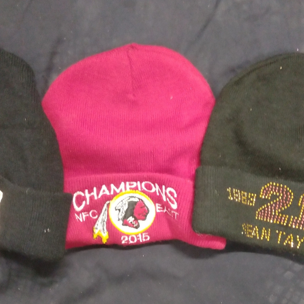 3 sean Taylor knit caps one size